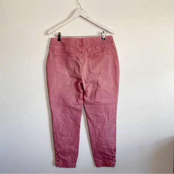 SOFT SURROUNDINGS Ultimate Denim Jacinto Cropped Pink Pull On Jeans Medium - Picture 8 of 10